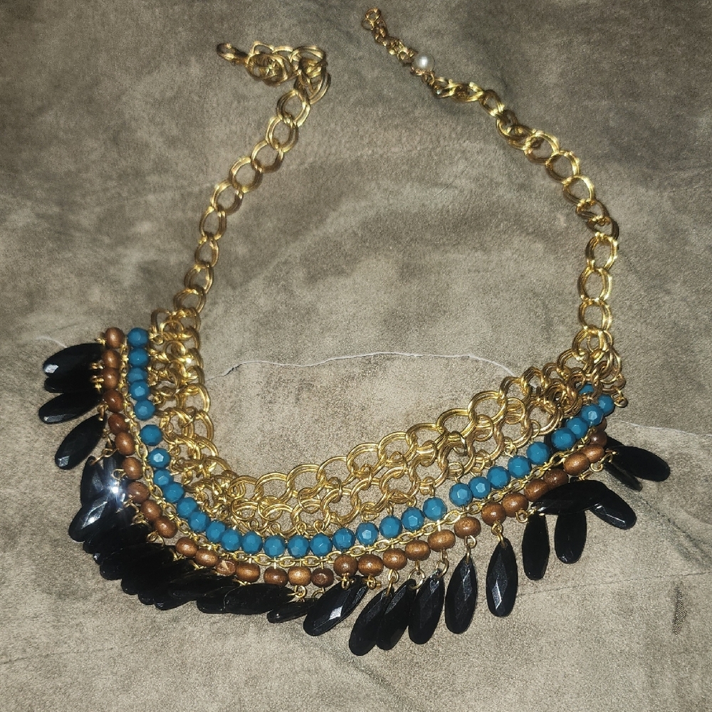 Gold and Black Layered Necklace